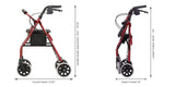 Red Zoom 24 Rollator Walker