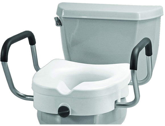 Raised Toilet Seat with Detachable Arms